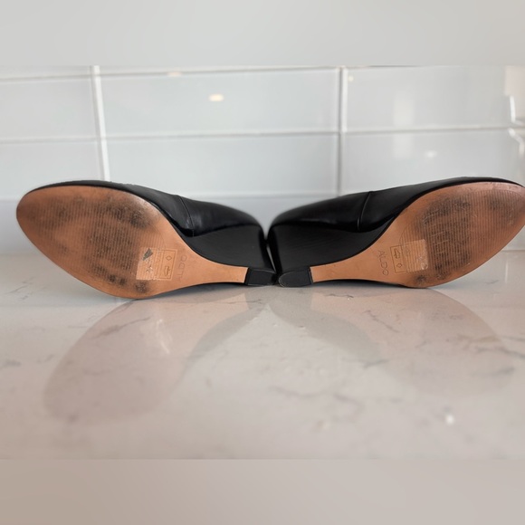 ALDO Black Women's Leather Wedge Heels - Picture 7 of 9